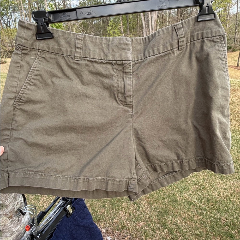 LOFT Olive Utility Cotton Chino Shorts